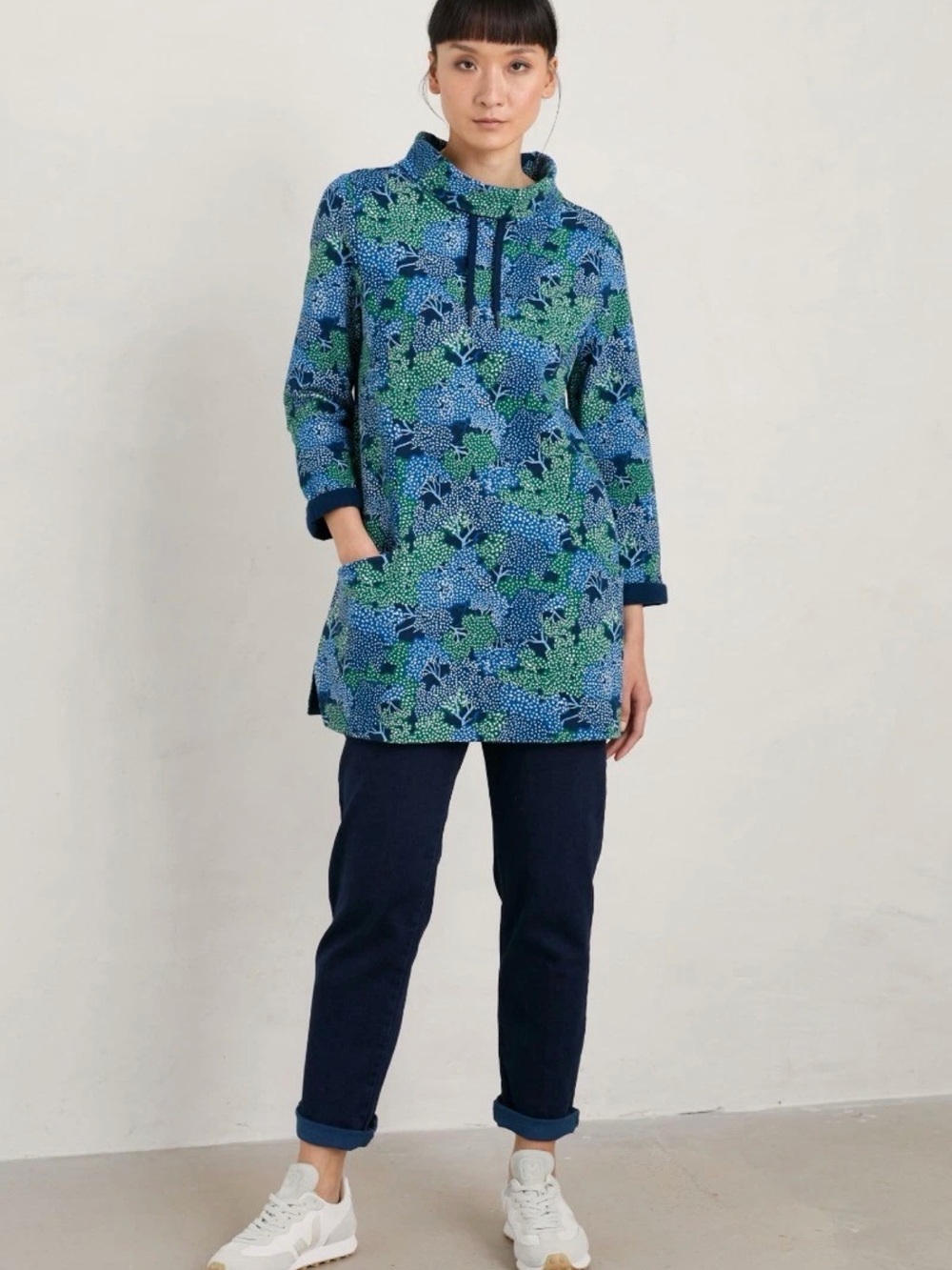 Seasalt Cornwall Women's 4 Formative Tunic Forest Canopy Maritime Organic Cotton